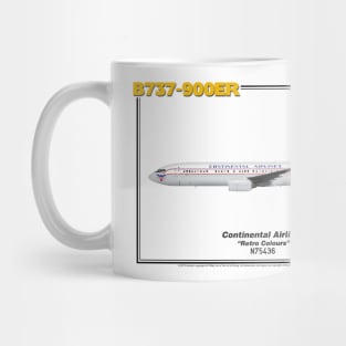 Boeing B737-900ER - Continental Airlines "Retro Colours" (Art Print) Mug